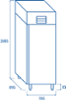 Среднотемпературен хладилен шкаф, GN2/1, енергиен клас B, INOX
