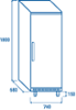 Среднотемпературен хладилен шкаф, неръждаем, EuroNorm 600x400