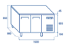 Среднотемпературна хладилна маса с 2 врати, 600x400 мм съвместима, PA2100 - kuhnensko.com Среднотемпературна хладилна маса с 2 врати, 600x400 мм съвместима, PA2100