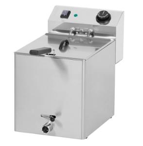 Електрически фритюрник с кранче за източване, 8 л., 3 kW