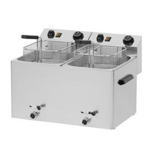 Електрически фритюрник с кранче за източване, 2x8 л., 6 kW