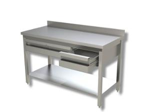 Крайстенна работна маса с три чекмеджета и допълнителен плот, ширина 1400 мм.
