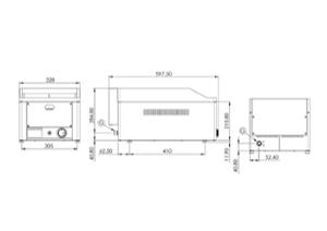 Газова скара, гладка плоча, хромирано покритие, 480х320