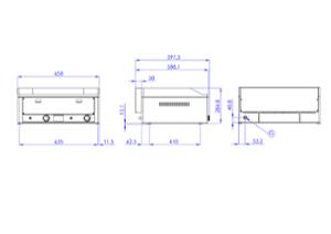 Газови скари, гладка плоча, стоманено и хромирано покритие, 480х650