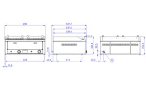 Газова скара с вулканични камъни, две зони на управление, 8 kW 