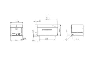 Газови скари, гладка плоча, стоманено и хромирано покритие, 480х970
