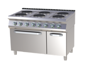 Печки с ел. фурна и кръгли котлони, 6 х 2,6 kW, различни размери на фурната