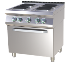 Печки с ел. фурна и квадратни котлони, 4х2,6 kW, различни размери на фурната