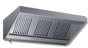 Аспираторен чадър стенен с халогенно осветление, ширина 3400 мм.