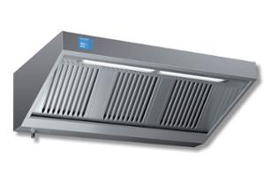 Аспираторен чадър стенен с мотор, осветление и контролен панел, ширина 1400 мм.