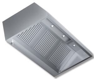 Аспираторен чадър стенен с халогенно осветление, ширина 4000 мм.