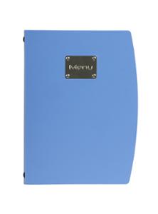 Меню, синьо, А4, с една двойна вложка