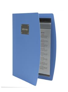 Меню, синьо, А4, с една двойна вложка