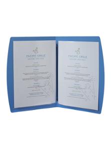 Меню, синьо, А4, с една двойна вложка