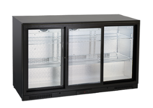 Подбарова хладилна витрина с 3 плъзгащи стъклени врати, H=860 мм, клас D