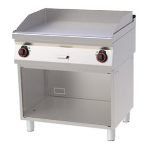 Електрическа скара тип гладка върху основа, две зони на управление