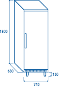 Среднотемпературен хладилен шкаф, пластифициран, EuroNorm 600x400