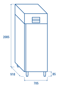 Нискотемпературен хладилен шкаф 600х400, INOX, 550 л