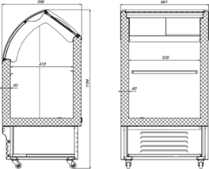 Хладилна витрина за сладолед, 3 съда, зелена
