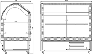 Хладилна витрина за сладолед, 12 съда, зелена