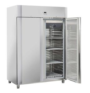 Среднотемпературен хладилен шкаф с 2 врати, GN 2/1, клас C, INOX