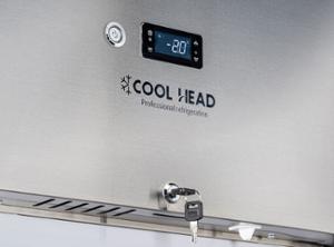 Нискотемпературен хладилен шкаф с 2 стъклени врати, GN 2/1, клас E, INOX
