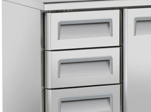 Среднотемпературна хладилна маса с 4 врати без агрегат, GN 1/1 съвместима