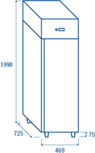 Нискотемпературен хладилен шкаф  с 1 врата, GN 1/1, клас D, INOX