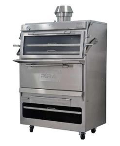 Фурна-барбекю на дървени въглища PIRA-120 D SILVER, свободно стояща