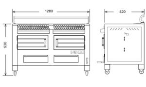 Грил на дървени въглища PIRA BBQ М120, свободно стоящ