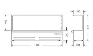 Грил на дървени въглища PIRA Robata ESP 160 LUX BASIC, настолен