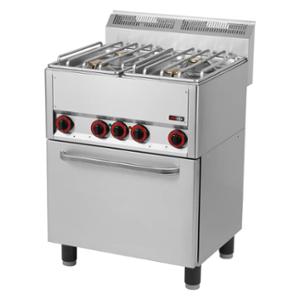 Печка с електрическа фурна GN 1/1 и четири мощни газови горелки