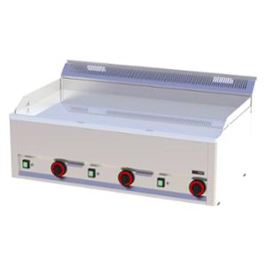 Електрическа скара тип гладка плоча, три зони на управление, хромирана