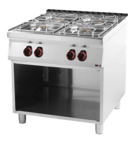 Газов котлон с 4 месингови горелки, 24,5 kW, върху основа
