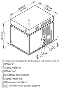 Ледогенератор за Flat Scales лед 400 кг/24 ч, без бин, водно охлаждане