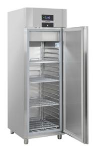 Среднотемпературен хладилен шкаф, GN2/1, енергиен клас B, INOX