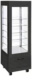 Хладилна витрина, от +2 до +10 °C, 360 л, черна