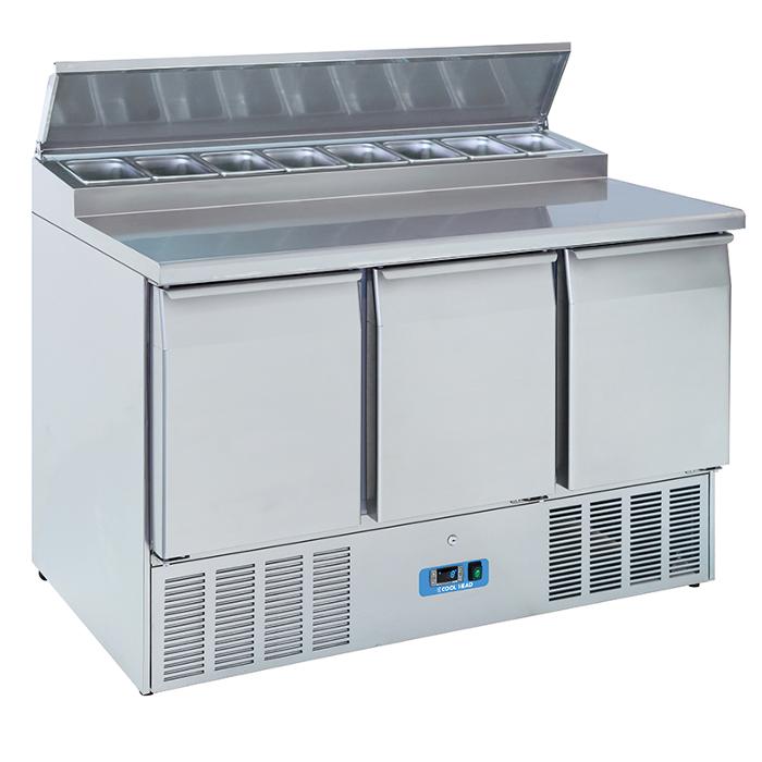 Хладилна маса с плот за подготовка на сандвичи с отвор с капацитет GN 8x1/6 и капак - kuhnensko.com Хладилна маса с плот за подготовка на сандвичи с отвор с капацитет GN 8x1/6 и капак