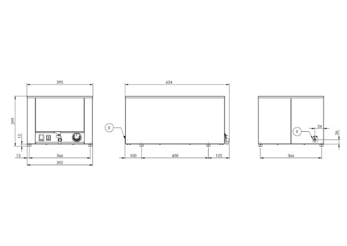 Електрическо бен-мари, 1,5 kW, GN 1/1-200