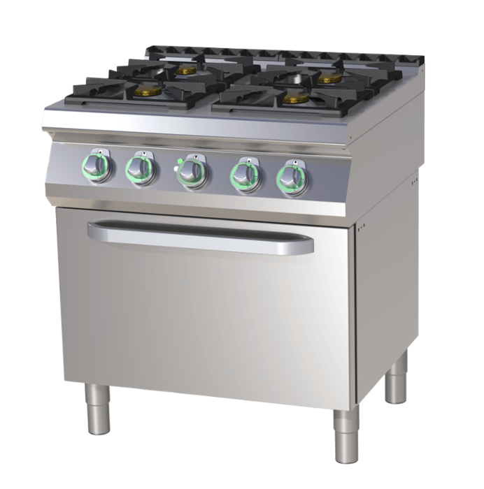Печки с ел. фурна и четири горелки, 1х4+3х8,5 kW, различни размери на фурната - kuhnensko.com Печки с ел. фурна и четири горелки, 1х4+3х8,5 kW, различни размери на фурната