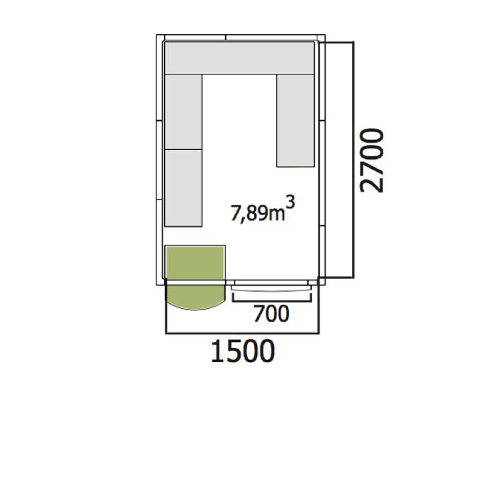 Хладилна стая нискотемпературна с обем 7,89 куб.м + агрегат