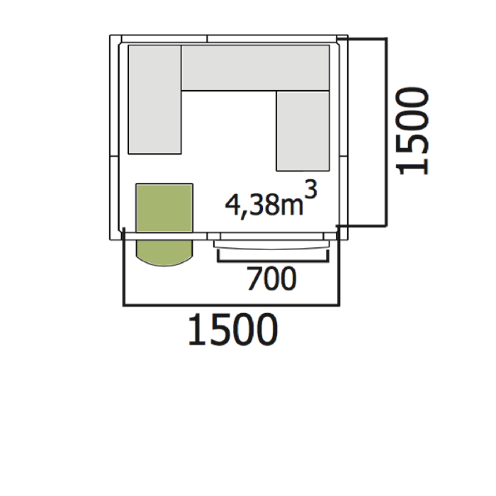  Хладилна стая нискотемпературна с обем 4,38 куб.м + агрегат и рафтове