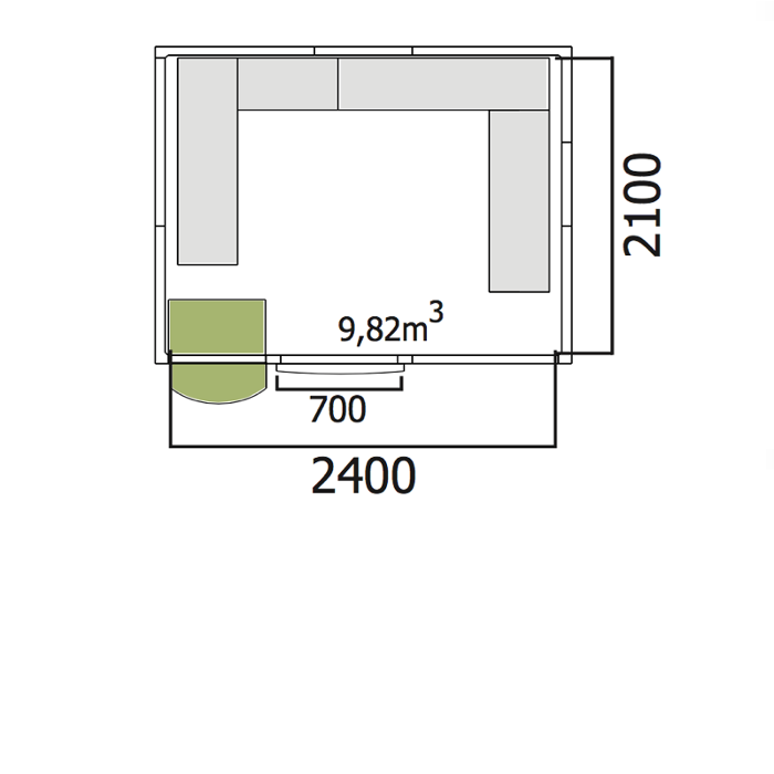 Хладилна стая нискотемпературна с обем 9,82 куб.м + агрегат и рафтове