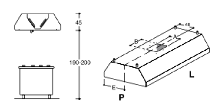 Аспираторен чадър островен, ширина 2800 мм. - kuhnensko.com Аспираторен чадър островен, ширина 2800 мм.