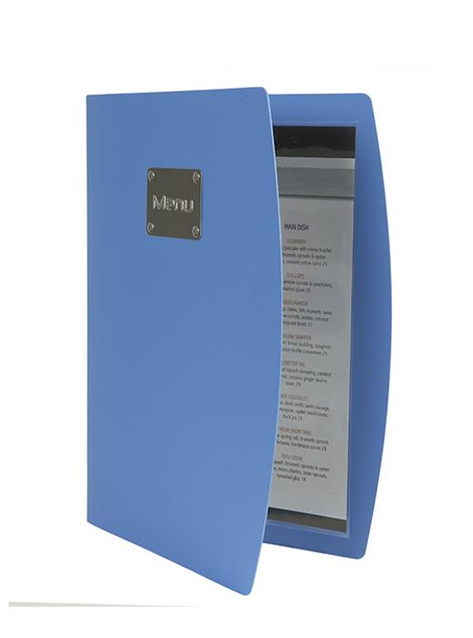 Меню, синьо, А4, с една двойна вложка