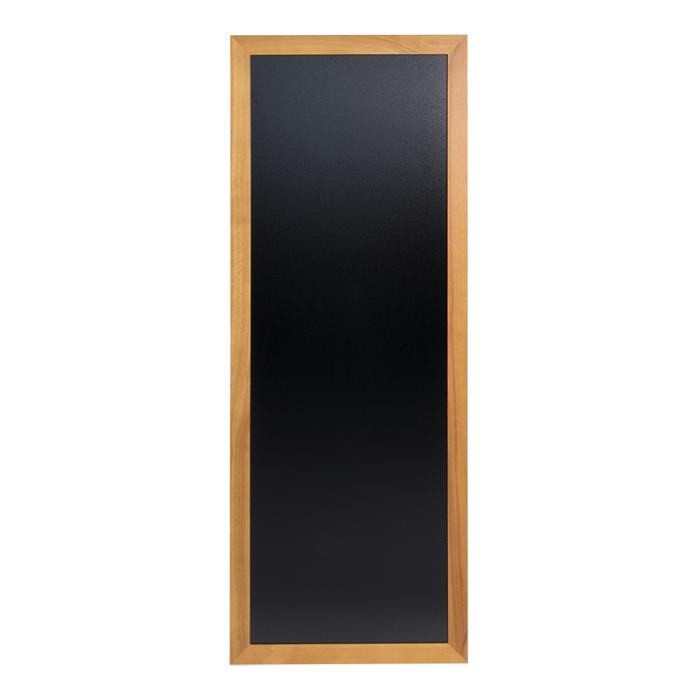 Стенно бар-меню черна дъска, с рамка от тиково дърво, 56x150 см - kuhnensko.com Стенно бар-меню черна дъска, с рамка от тиково дърво, 56x150 см