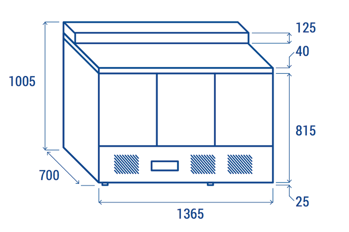 Хладилна маса с плот за подготовка на сандвичи с отвор с капацитет GN 8x1/6 и капак - kuhnensko.com Хладилна маса с плот за подготовка на сандвичи с отвор с капацитет GN 8x1/6 и капак