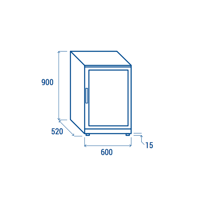 Подбарова хладилна витрина с 1 стъклена врата, H=900 мм, клас D - kuhnensko.com Подбарова хладилна витрина с 1 стъклена врата, H=900 мм, клас D