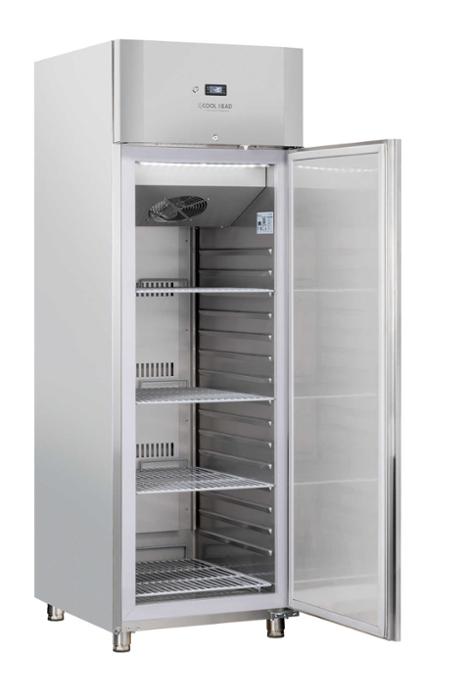 Нискотемпературен хладилен шкаф с 1 врата, GN 2/1, клас D, INOX