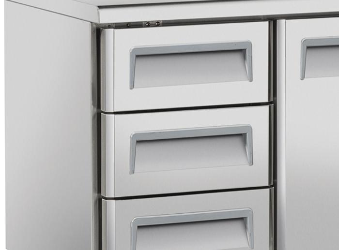 Среднотемпературна хладилна маса с 4 врати без агрегат, GN 1/1 съвместима